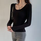 長袖Tシャツ ショート丈 Uネック 韓国 | ANGELCLOSET | 詳細画像7
