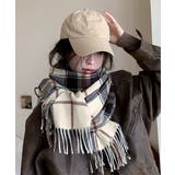 フリンジマフラー チェック柄 韓国風秋冬 | SUNSHINE CLOSET | 詳細画像5 