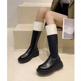 厚底ロングブーツ ジョッキー 韓国風 | SUNSHINE CLOSET | 詳細画像1 