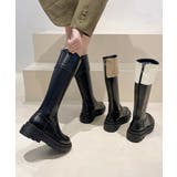厚底ロングブーツ ジョッキー 韓国風 | SUNSHINE CLOSET | 詳細画像12 