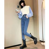 ハイウエスト デニムパンツ 美脚 脚長 | ANGELCLOSET | 詳細画像4