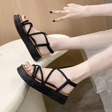 厚底サンダル ストラップ 美脚 韓国 夏 | SUNSHINE CLOSET | 詳細画像1