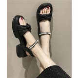 太ヒールサンダル レディース パール付き | SUNSHINE CLOSET | 詳細画像1