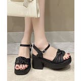 太ヒールサンダル レディース リボン風 | SUNSHINE CLOSET | 詳細画像6 