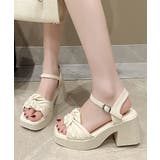 太ヒールサンダル レディース リボン風 | SUNSHINE CLOSET | 詳細画像8 