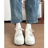 レディースシューズ 5cmヒール PUレザースニーカー | SUNSHINE CLOSET | 詳細画像2