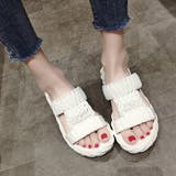 ホワイト | 厚底サンダル メッシュ ニットサンダル | SUNSHINE CLOSET