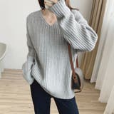 グレー | リブ ニットトップス春秋冬ニットセーター | SUNSHINE CLOSET