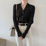 ブラック | リブニットカーディガン レディース 春 | SUNSHINE CLOSET