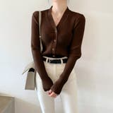 ブラウン | リブニットカーディガン レディース 春 | SUNSHINE CLOSET