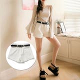 ベルト付きデニムショートパンツ春夏短パン | SUNSHINE CLOSET | 詳細画像4 