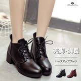 ブラック | レースアップ ブーティ レディース | ANGELCLOSET