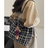 チェック柄トートバッグ ツイード風鞄軽量 | SUNSHINE CLOSET | 詳細画像1 