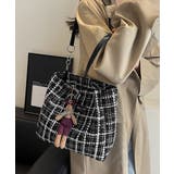 チェック柄トートバッグ ツイード風鞄軽量 | SUNSHINE CLOSET | 詳細画像2 