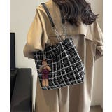 チェック柄トートバッグ ツイード風鞄軽量 | SUNSHINE CLOSET | 詳細画像3 