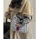 チェック柄トートバッグ ツイード風鞄軽量 | SUNSHINE CLOSET | 詳細画像6 