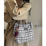 チェック柄トートバッグ ツイード風鞄軽量 | SUNSHINE CLOSET | 詳細画像7 