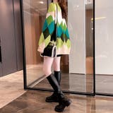 配色ニットカーディガン 韓国風レディース | SUNSHINE CLOSET | 詳細画像18