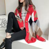 配色ニットカーディガン 韓国風レディース | SUNSHINE CLOSET | 詳細画像19