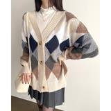 配色ニットカーディガン 韓国風レディース | SUNSHINE CLOSET | 詳細画像24