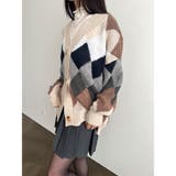 配色ニットカーディガン 韓国風レディース | SUNSHINE CLOSET | 詳細画像25