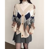 配色ニットカーディガン 韓国風レディース | SUNSHINE CLOSET | 詳細画像26