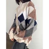 配色ニットカーディガン 韓国風レディース | SUNSHINE CLOSET | 詳細画像27