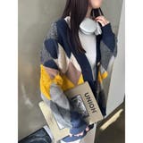 配色ニットカーディガン 韓国風レディース | SUNSHINE CLOSET | 詳細画像33