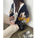 配色ニットカーディガン 韓国風レディース | SUNSHINE CLOSET | 詳細画像34