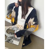 配色ニットカーディガン 韓国風レディース | SUNSHINE CLOSET | 詳細画像36