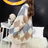 配色ニットカーディガン 韓国風レディース | SUNSHINE CLOSET | 詳細画像9