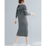 グレー | フード付き ニットワンピース レディース | SUNSHINE CLOSET