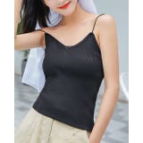 ブラック | ニットキャミソール レディース リブニット | SUNSHINE CLOSET