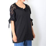 ブラック | フラワーレース ブラウス レディース | SUNSHINE CLOSET