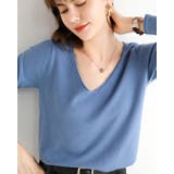 ブルー | Vネック ニットトップス レディース | SUNSHINE CLOSET