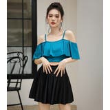 【タンキニ水着3点セット】レディース 体型カバー オフショルダー | Angel Luna | 詳細画像10 