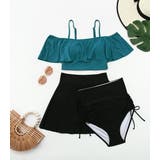 【タンキニ水着3点セット】レディース 体型カバー オフショルダー | Angel Luna | 詳細画像14 