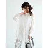 ホワイト | バックレースアップシアーシャツ | AN-closet