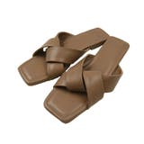 ベージュ | 大人っぽいムード感漂うノットデザインスクエアサンダル | aquagarage