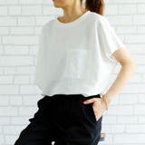 オフホワイト | ゆったりシルエットで体型カバー力抜群! 接触冷感ポケット付きBIGTシャツ | aquagarage