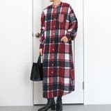 ネイビー系 | 一枚でもレイヤードにも使いやすいチェックシャツワンピース | aquagarage