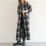 ブラック系 | 一枚でもレイヤードにも使いやすいチェックシャツワンピース | aquagarage