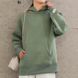 くすみグリーン | ヘビーウエイト裏起毛オーバーサイズパーカー 秋 冬 M L レディース | aquagarage