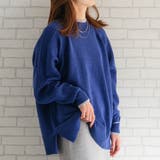 ライトブルー | 配色ハイネックニットトップス レディース 秋 冬 | aquagarage