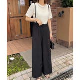 リネンライクサスペンダー付きパンツ レディース 春 夏 秋 M | aquagarage | 詳細画像3