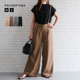 リネンライクサスペンダー付きパンツ レディース 春 夏 秋 M | aquagarage | 詳細画像1