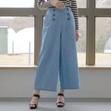 ブリーチ | シルエットで女っぽさを格上げするデニムウエストボタンワイドパンツ | aquagarage