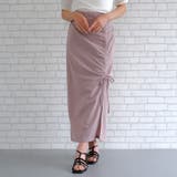 スモーキーピンク | 女性らしいシルエットが魅力!カットジョーゼットシャーリングナロースカート | aquagarage