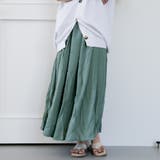 ミント | 歩く度にひらりと揺れる!軽やかな素材感が涼し気なウエストフリルフレアスカート | aquagarage