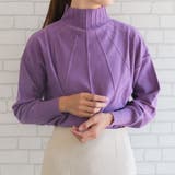 ラベンダー | 柔らかい生地感のピンタックニットトップス | aquagarage